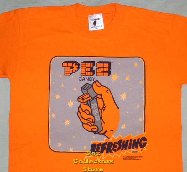 (image for) PEZ Candy Refreshing Orange T-Shirt Youth M (10-12) - Click Image to Close