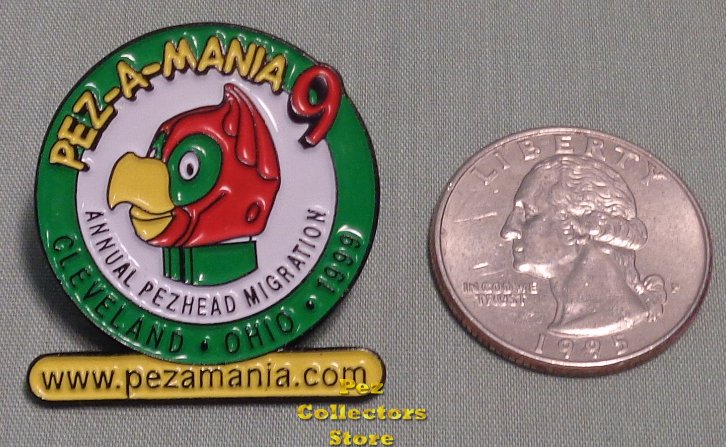 (image for) 1999 Pezamania 9 Pez Annual Pezhead Migration Green Lapel Pin - Click Image to Close