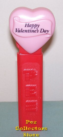 (image for) 1996 Original Happy Valentines Day Heart Pez Pink on Red MIB - Click Image to Close