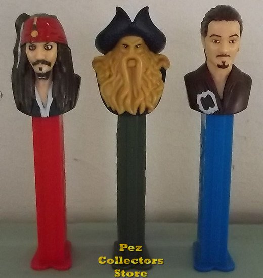 (image for) Disney Pirates of the Caribbean Pez set of 3 Loose - Click Image to Close