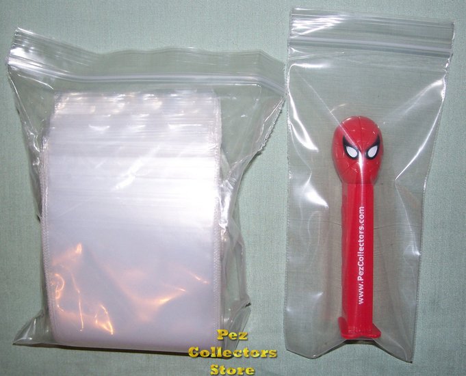 (image for) 100 Plastic Pez Storage Bags 3x6 Zip Top - Click Image to Close