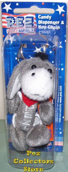 (image for) Political Donkey Plush Pez Keychain - Click Image to Close