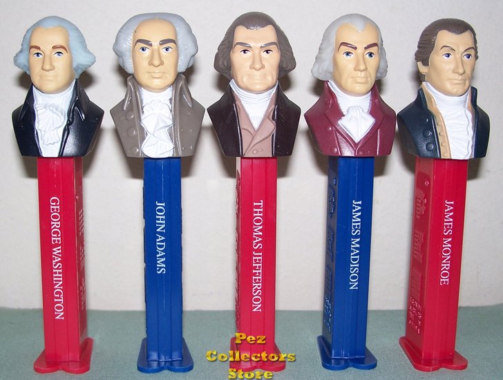 (image for) LOOSE USA Presidential Pez Series Volume 1 Set - 1789 to 1825 - Click Image to Close
