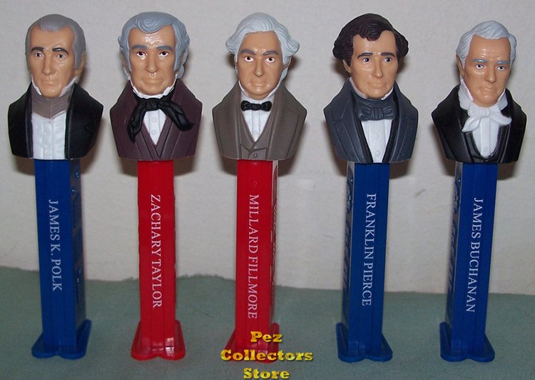 (image for) LOOSE USA Presidential Pez Series Volume 3 Set - 1845 to 1861 - Click Image to Close