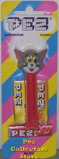 (image for) Multipiece Tom Pez Painted Ears Red Stem on Striped Halo Card - Click Image to Close
