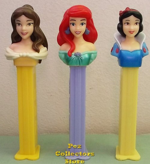 (image for) Revised Disney Princess Ariel, Belle and Snow White European Pez - Click Image to Close