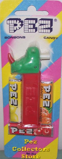 (image for) MMM Rhino Pez Mint on Halo Striped Card - Click Image to Close