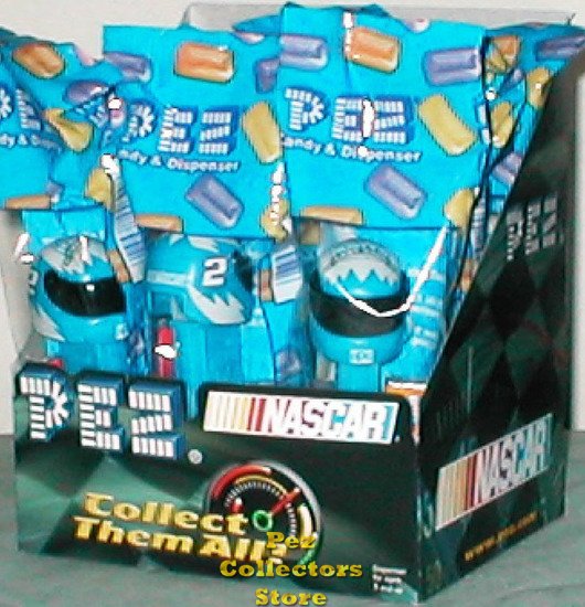 (image for) Rusty Wallace PEZ Helmet - Set of 10 + Display! - Click Image to Close
