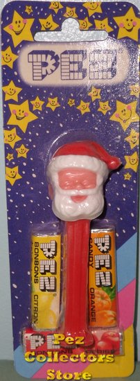 (image for) Closed Eye Santa pez on Starry and Striped Card - Click Image to Close