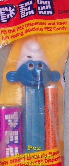 (image for) Series 1 Smurf Pez on Blue 3.9 TF Stem MIB - Click Image to Close