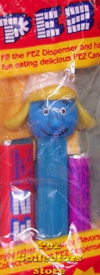(image for) Smurfs Series I Smurfette Pez with Eyelashes & Mouth 3.9 MIB - Click Image to Close
