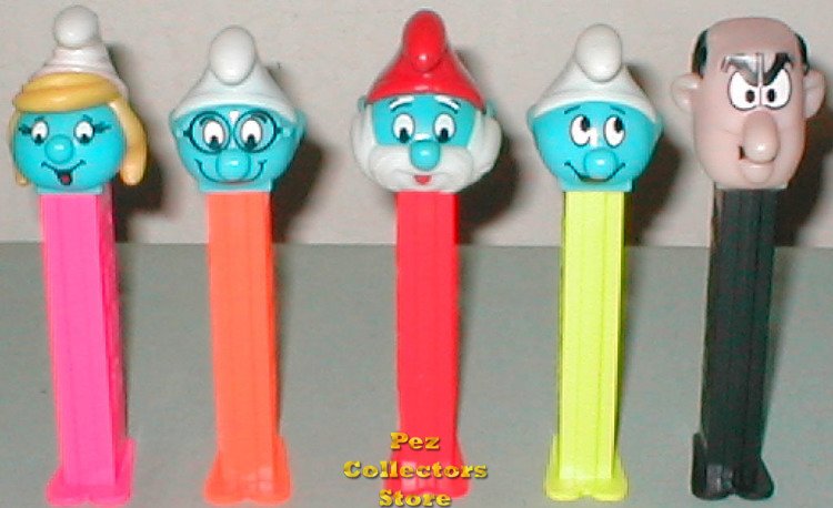 (image for) Smurfs Pez Series 2 Complete set of 5 Loose - Click Image to Close
