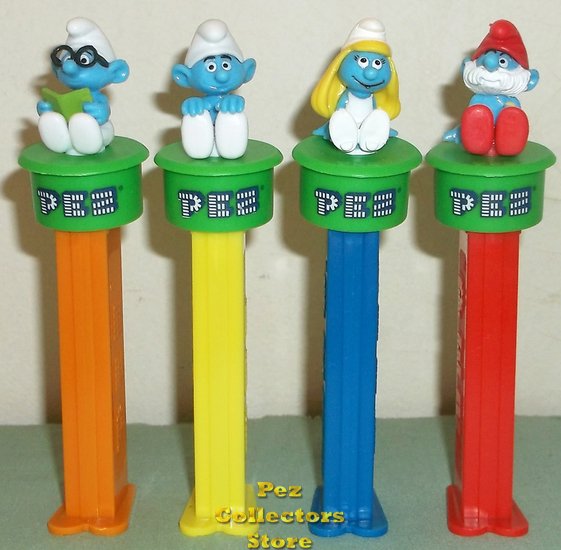 (image for) European Smurfs Click and Play Pez set of 4 - Click Image to Close