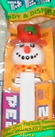 (image for) Snowman 2002 Brown Hat Christmas Pez MIB - Click Image to Close