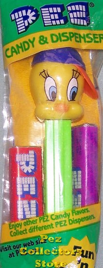 (image for) Sports Tweety Pez with Ball Cap MIP! - Click Image to Close