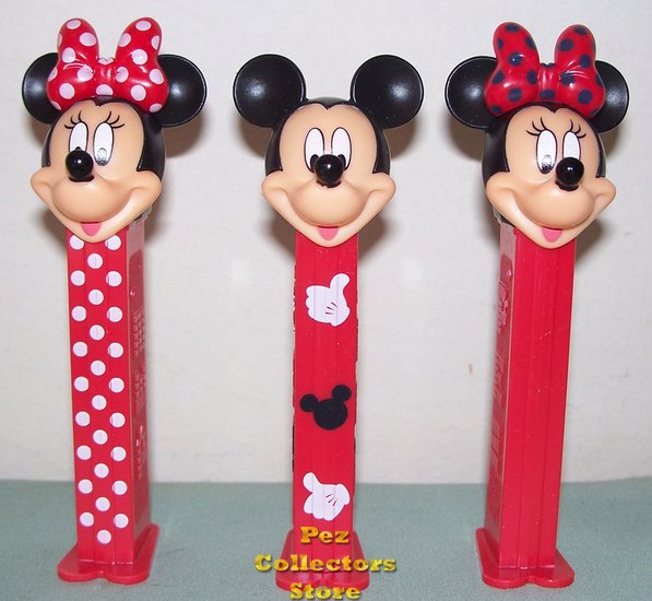 (image for) European Stylish Mickey and Mad about Minnie Pez Set of 3 - Click Image to Close