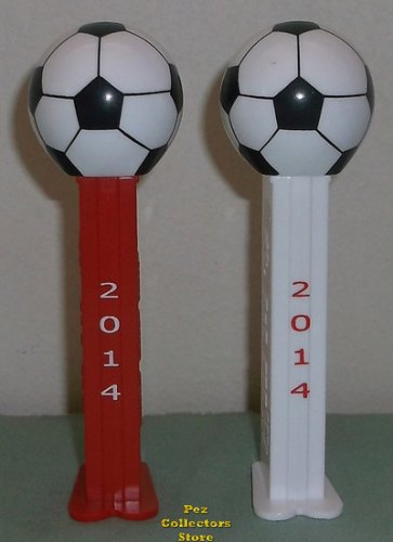 (image for) 2014 Swiss Soccer Ball Pez Red and White pair Loose