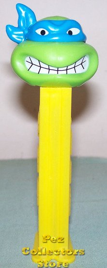 (image for) TMNT Angry Leonardo Blue mask on Yellow Stem Pez - Click Image to Close