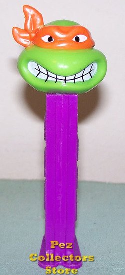 (image for) TMNT Angry Michaelangelo Orange mask on Purple Stem Pez - Click Image to Close