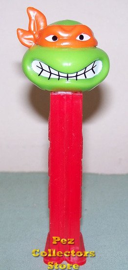 (image for) TMNT Angry Michaelangelo Orange mask on Red Stem Pez - Click Image to Close