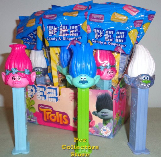 (image for) Trolls Pez Set Poppy, Branch and Guy Diamond MIB - Click Image to Close