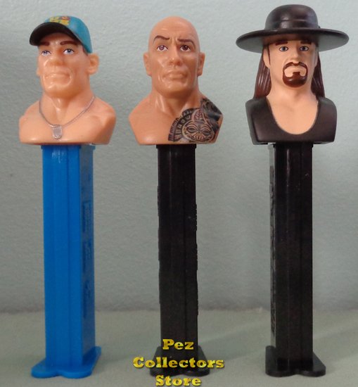 (image for) Loose WWE Pez Set - John Cena, The Rock and Undertaker - Click Image to Close