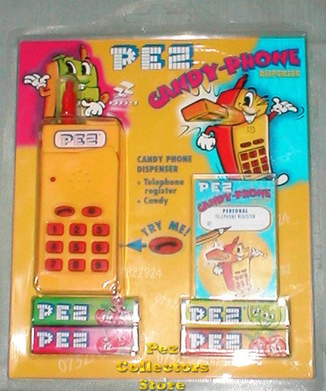 (image for) Yellow Electronic Pez Telephone With Phone Registry - Click Image to Close