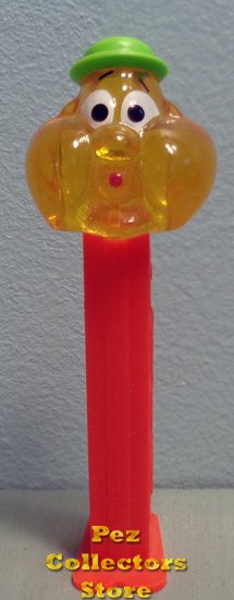 (image for) Yellow Colored Crystal Bubbleman on Red Stem Pez Loose - Click Image to Close