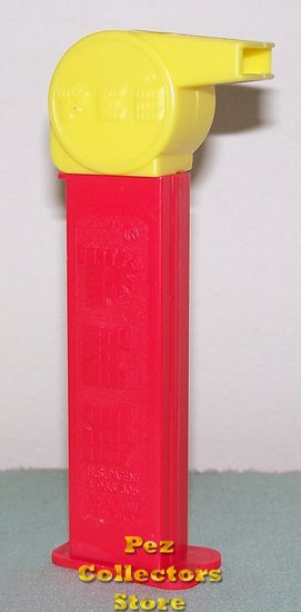 (image for) Coach Whistle Pez Mono Yellow on Red Loose - Click Image to Close