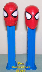 Old Spiderman Pez left, New Spiderman right