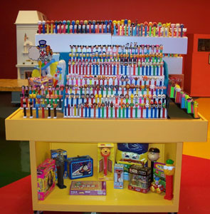 Pez Display in Baby Boomer Room at KC Toy and Miniature Museum