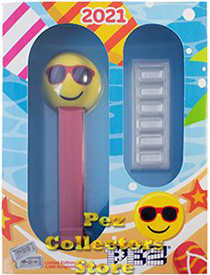 Summer 3021 Chillin' Emoji Pez with Silver Pez Candies