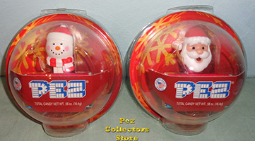 Mini Snowman and Mini Santa Pez Ornaments