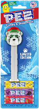Limited Edition Crystal Polar Bear Pez on USA Card