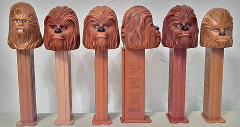 Evolution of Chewbacca Pez over the years