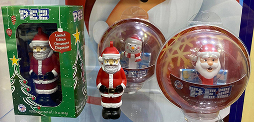 Full Body Santa and Mini Snowman and Santa Pez Ornaments