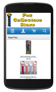 Pez Collectors Store Mobile View