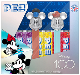 Disney 100 Years of Wonder Retro Steam Boat Willie and Pillbox Hat Minnie Pez Twin Pack