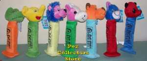 Set of 7 plush pez 10 inch or 14 inch