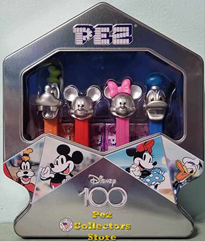 Disney 100 Years of Wonder Platinum Mickey Pez Gift Tin