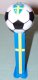 (image for) Swedish Soccer Ball Pez on Blue Stem with Yellow Cross