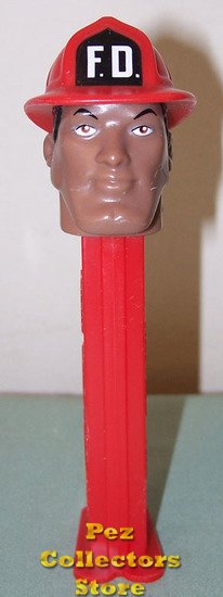 (image for) Black Firefighter AA Emergency Hero Pez Loose! - Click Image to Close