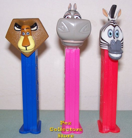 (image for) Madagasgar Pez Set of 3 original variations Loose! - Click Image to Close