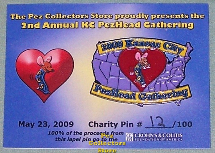 (image for) 2009 KC PezHead Gathering CCFA Charity Lapel Pin - Click Image to Close