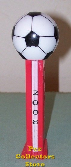 (image for) 2008 Soccer Ball European Championship Pez Red White Stripe Stem