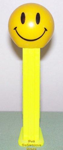 (image for) Walmart Smiley Funky Face Pez on Neon Yellow Stem
