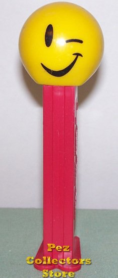 (image for) Wink Funky Face Pez on Red Stem Loose - Click Image to Close