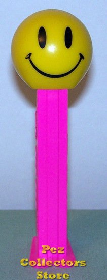 (image for) Walmart Smiley Funky Face Pez on Neon Pink Stem