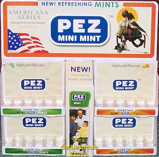 (image for) Pez Mini Mints Rockwell Americana Series Display Box