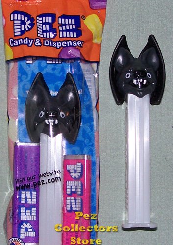 (image for) Black Bat Pez with Glow in the Dark Stem new for 2009 MIB